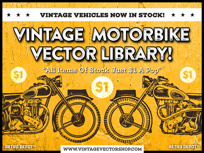 Retro Depot Co. - Vintage Motorbike Vector Collection bike illustration motorbikes racing typography vectors vintage motorbikes vintage racing vintage type vintage typography vintage vector motorbikes vintage vectors