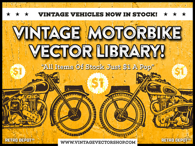 Retro Depot Co. - Vintage Motorbike Vector Collection