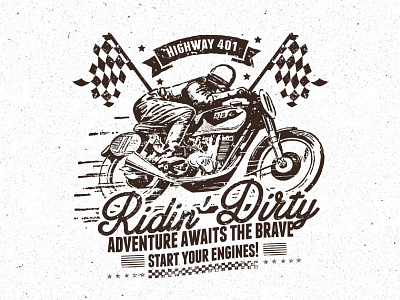 Ridin' Dirty - Racing Design Toolkit motorbike motorcycle motorcycle design racing design retro design retro racing texture toolkit vector vintage vintage motorcycle vintage racing