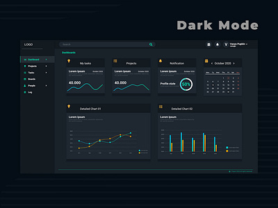 task management app app design dark mode dashboad product project tasks ui ux web design