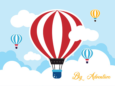 Summer big adventure time adventure air balloons big fun graphic design happy illustration illustrator sky summertime