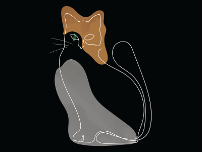 I'm a cat abstract animals black cat catlover designer graphic design illustration poster stile