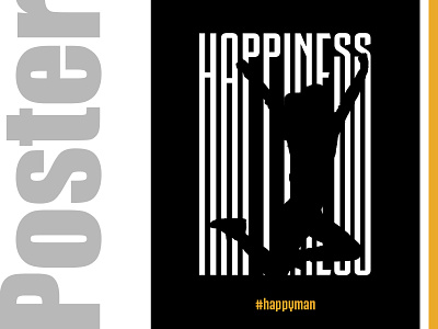 Happiness black design graphic design happiness happy illustration illustrator people post poster poster design