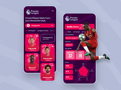 Premier League's Stats App : Liverpool app app design clean clean ui color concept creative design designer designs flat football app graphicdesign liverpool minimal product design sports design ui uiux ux