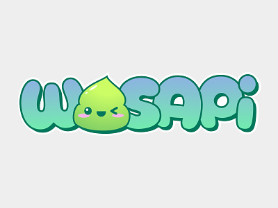 wasapi logo kawaii logo design wasabi