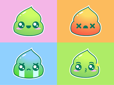 wasapi emojis emoji kawaii logo design wasabi