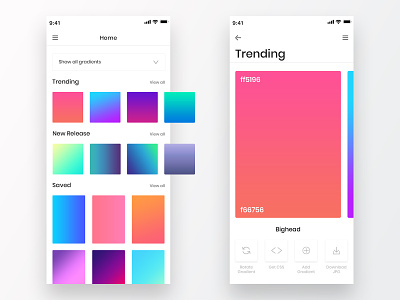 Gradient iOS App design gradient gradient color ios mobile app ui ui ux uidesign white