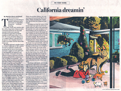 California Dreamin' art article boston globe drawing editorial illustration newspaper spot