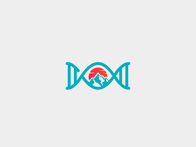 DNA logo design dna flat logo mountain typography