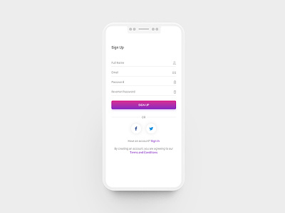 Daily UI #001, Sign Up screen