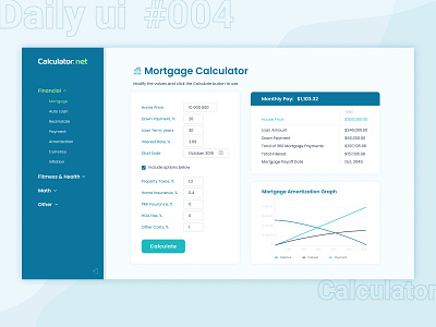 Daily Ui Challenge #004 - Calculator calculator daily ui dailyui mortgage ui