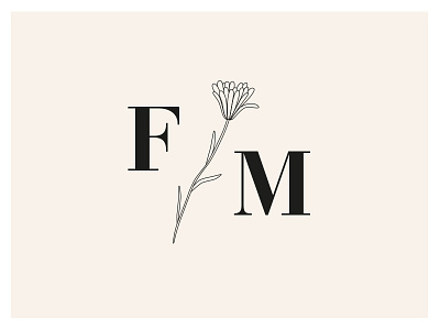 Monogram logo brand identity branding flower illustration initials logo logo design monogram pink