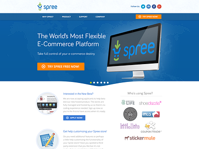 Spree Commerce front page