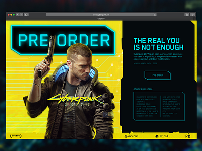 CyberPunk 2077 | A Pre-order Page cyberpunk design illustration landing page pre prder typography ui ux vector videogame visual design web