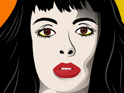 Krysten Ritter Illustration branding comic face halftone illustration illustrator jessica jones krysten ritter portrait