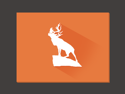 Deer Long Shadow cerf design flat icon long shadow