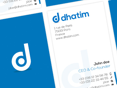 Dhatim Cards branding business card