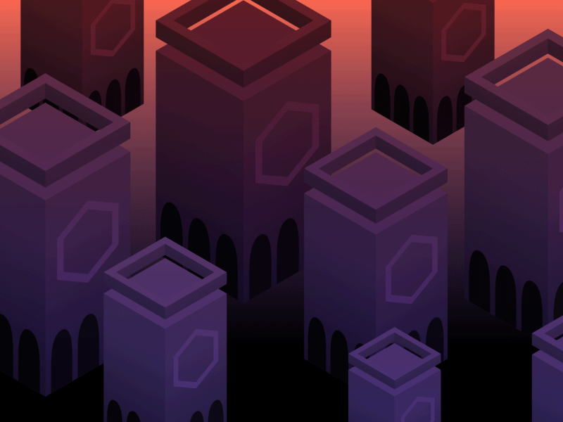 Isometric Sunset City 2d after animation effects float graphics isometric motion projection sunset