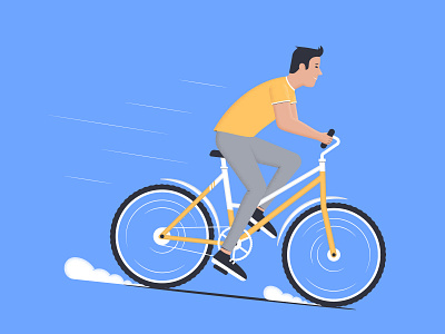Awheel bicycle bike boy character faster illustraion illustrator man reder ride texture vector