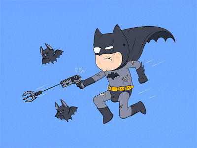 Batman bat batman cartoon character character design characterdesign comic dc comics flat flying funny illustration illustrations illustrator super hero vector
