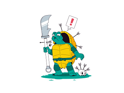 Slow guard character character design design funny guard illustration illustrator skull turtle vector warrior