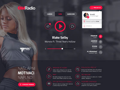 New GYM Radio web player fitness gymradio homepage music player web workout