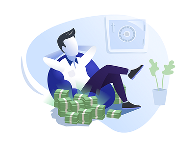 Relaxed investor illustration