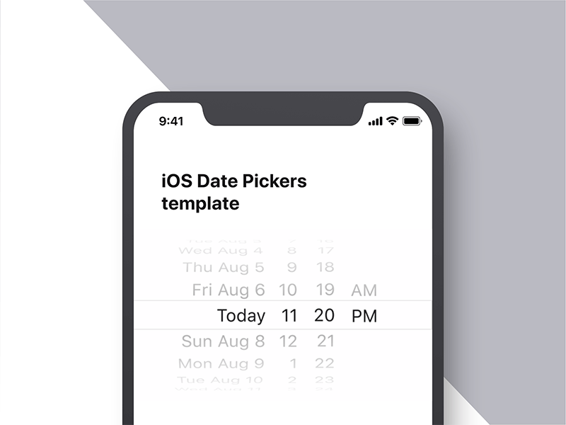 iOS Date Pickers Template aftereffects date datepicker datepickers ios picker template ui animation