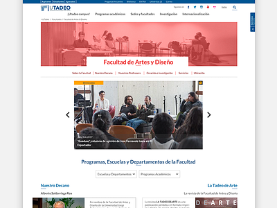 Facultades / Faculties | Utadeo concept interface news proposal ui ui design university web webdesign white