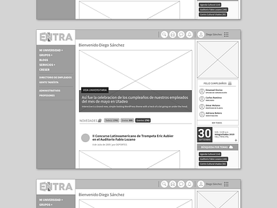 Intranet Utadeo | Wireframe