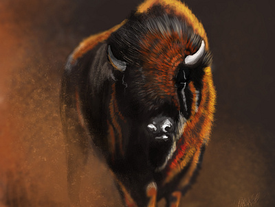 Bison american bison badass logo buffalo bull