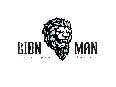 Man Lion aggressive animal badass logo cat emblem gym illustration lion logo lionman logo man people
