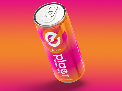 Plaer Energy drink bolt branding energy energy drink logo packaging design sports vibrant