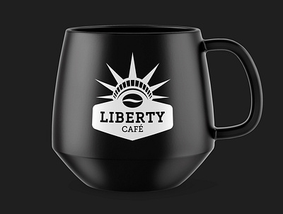 Liberty café branding coffee coffee shop freedom liberty logo new york nyc statueofliberty