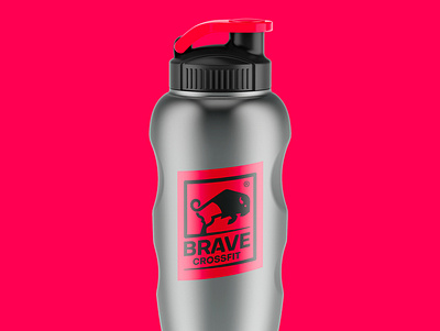 Brave CrossFit animal logo bottle branding brave buffalo crossfit design logo sports sports branding