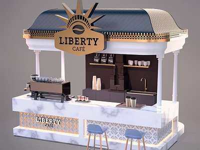 Liberty café / Brand identity / Interior design