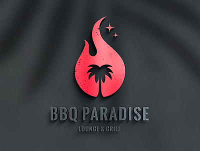BBQ PARADISE / Brand Identity bbq branding design flame grill logo meat palm tree paradise restaurant