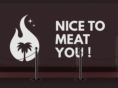 BBQ Paradise Brand Identity bbq branding brown design flame food graphic design grill identity logo lounge meat palm paradise restaurant tree