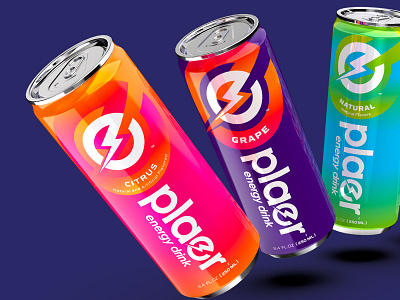 Plaer Energy Drink ™ bolt brand branding design drink energy identity logo
