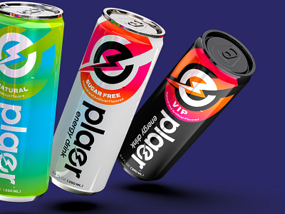 Plaer Energy Drink ™ bolt branding design drink energy identity logo packaging