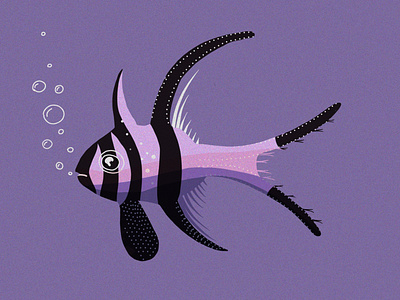 Bubble Fish bubble fish illustration illustrator procreate procreate app procreate art purple purple art simple illustration