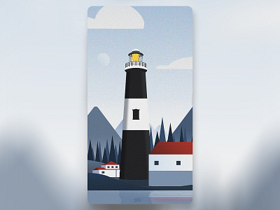 Lighthouse background design country harbour illustration illustrator landscape lighthouse mountains sea