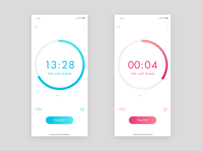 Count down timer app UI design - Daily Ui 014 app app concept appdesign clock daily 100 dailyui design flat ios minimal timer ui ux