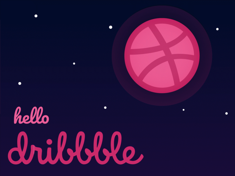 Hello Dribbble! after effect animation debute debute shot design dribbble flat gif hello illustraor illustration invite logo minimal motion graphics