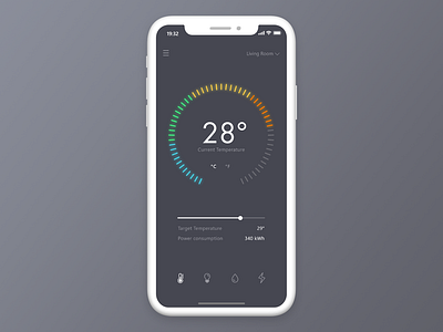 Home monitoring dashboard app concept - Daily UI 021