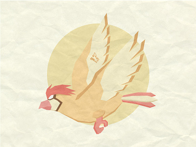 Pidgeotto on Paper art design illustration logo sketch vector