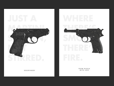 James Bond Series 007 black bond floral gun james poster typography white