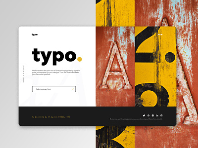 Typo home page design concept