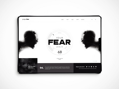 Fear-o-meter home page design concept