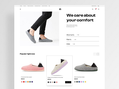 E-commerce slippers Web design commerce design e commerce fashion landing landing page online shoes slippers store web design